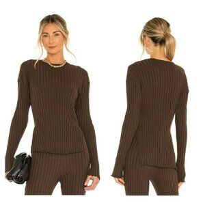 Lovers and Friends Olivia Ribbed Top - Hazel Brown